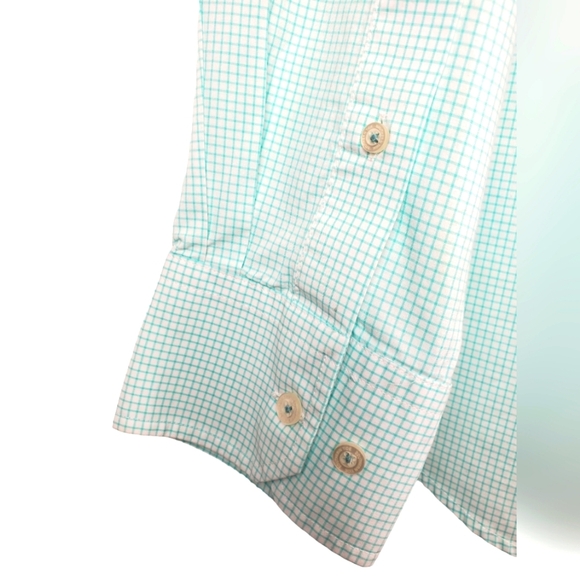 Men's Southern Tide Dress Shirt. Light gr/wt plaid. XL - Picture 4 of 10